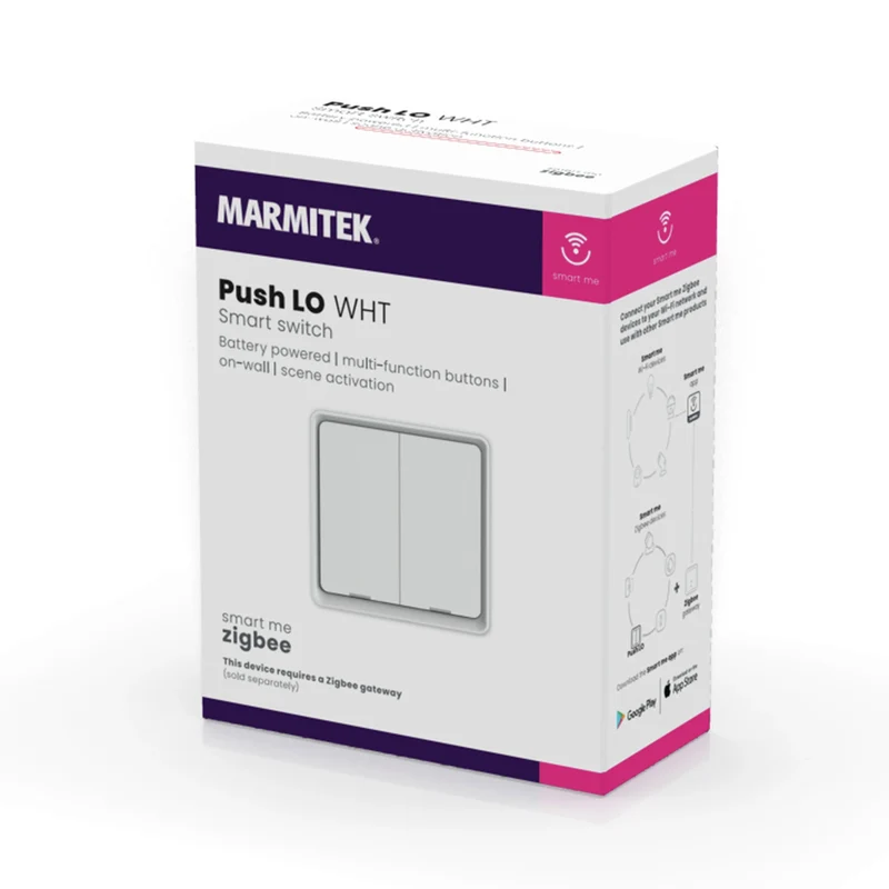MARMITEK - Bouton d’interrupteur Smart Me double blanc - PushLO