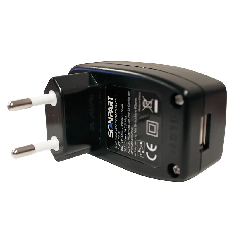 SCANPART - Adaptateur secteur USB 1xUSB 5V-1A noir