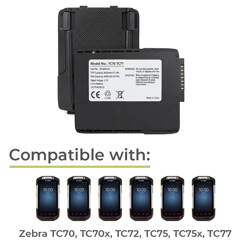 Batterie de remplacement pour scanner mobile Zebra TC7X pour maintenance de flotte | Agoz