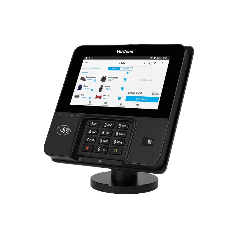 Support pivotant métallique à profil bas pour terminaux de paiement Verifone avec clavier