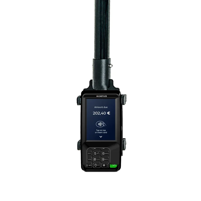 Support portatif durable pour terminal mobile Castles - Utilisation au service au volant