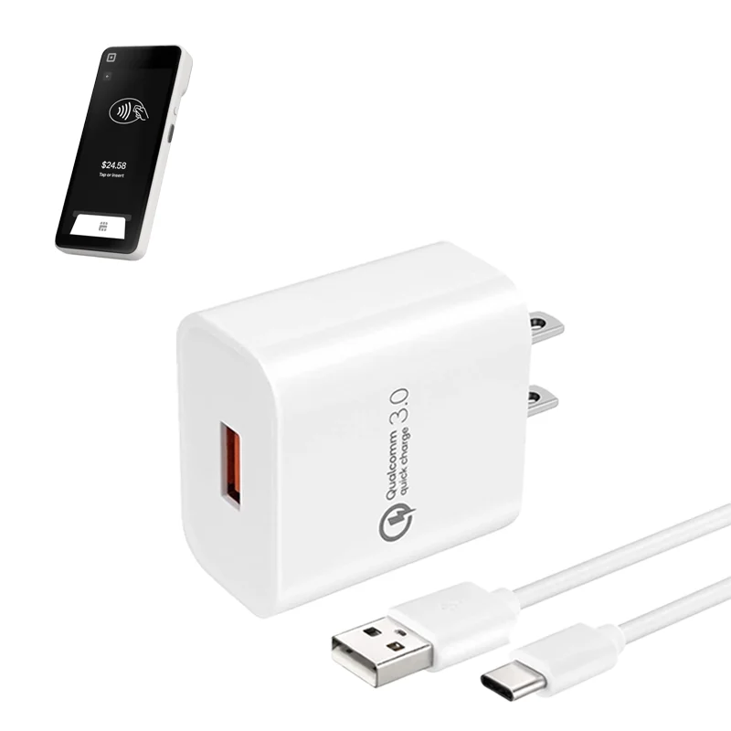 Adaptateur secteur mural avec câble USB-C pour terminal de paiement Square