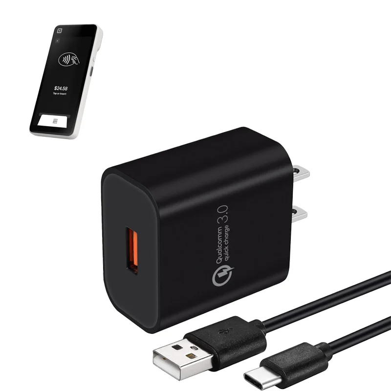 Adaptateur secteur mural avec câble USB-C pour terminal de paiement Square