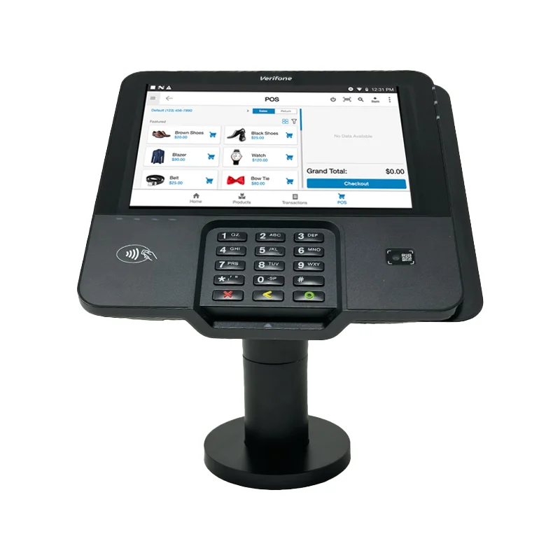 Support pivotant en métal à profil haut pour terminaux de paiement Verifone avec clavier POS