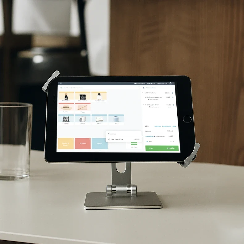 Support robuste pour tablette de comptoir de vente au détail - Profil bas
