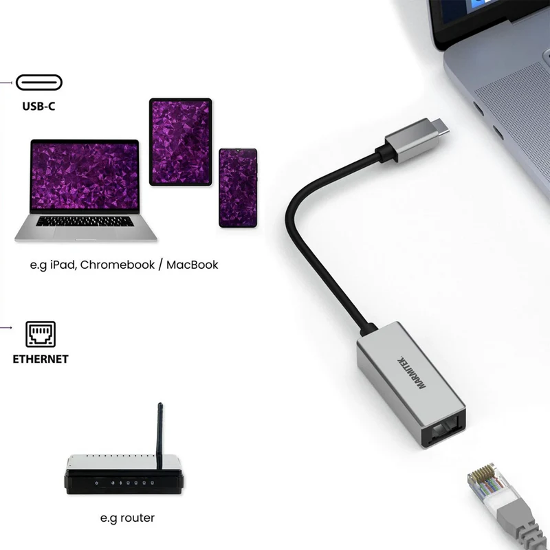 MARMITEK - câble adaptateur USB-C (M) - UTP (F) RJ-45