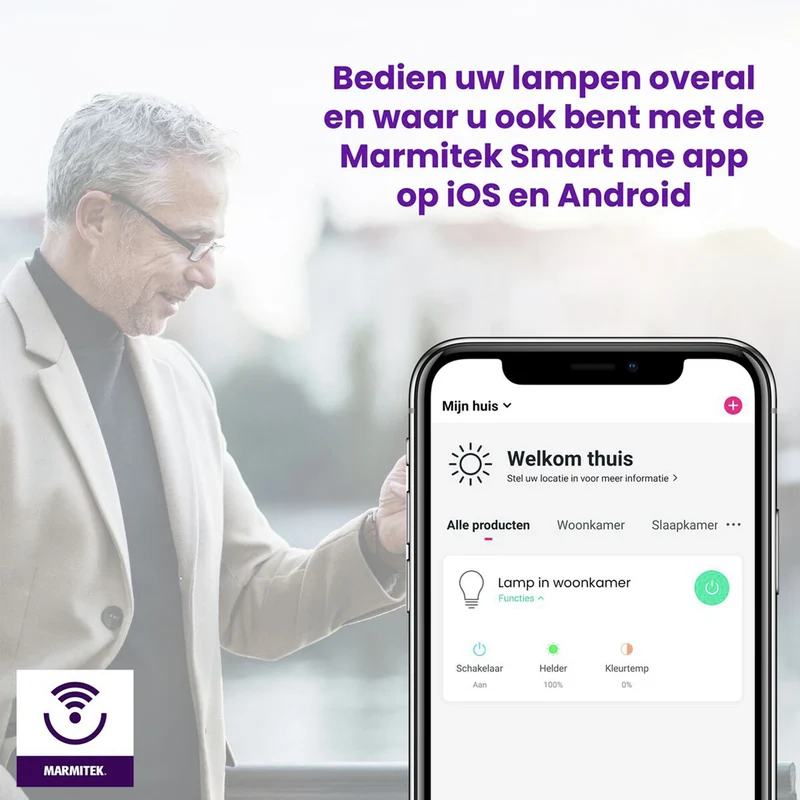 MARMITEK - Lampe LED Smart Me Wifi E27 60W 806Lm - GlowME