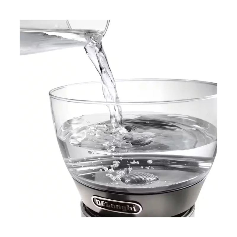 3-in-1 Specialty Brewer with certified SCA Golden Cup drip coffee, Over Ice and Pour Over brewing methods, in glass