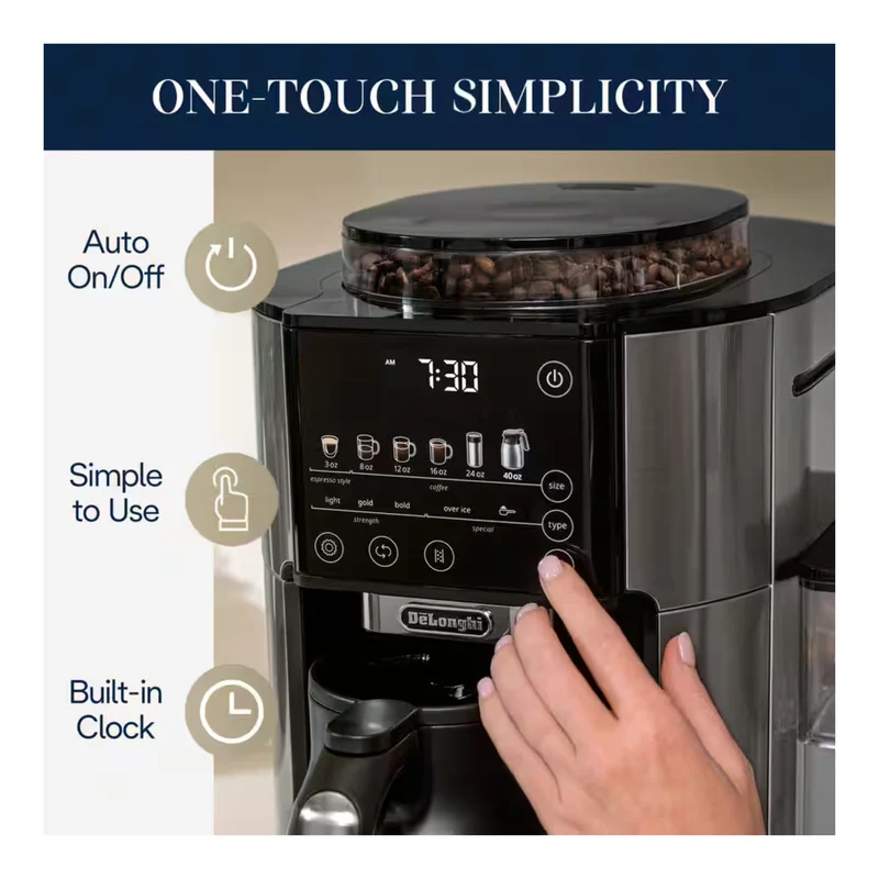 De'Longhi TrueBrew Automatic Coffee Machine - Stainless with Thermal Carafe