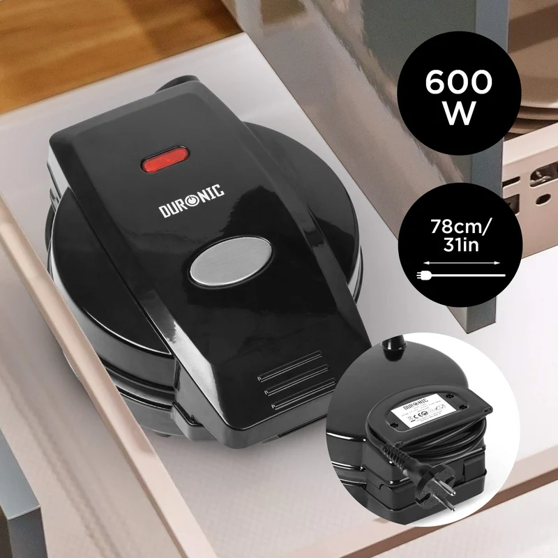 Duronic OM60 Cuiseur à Omelettes électrique | 2 plaques de cuisson antiadhésives et détachables | Appareil pour faire 2 omelettes | 600 W | Poignées thermo-isolante | Pour un déjeuner sain et équilibré