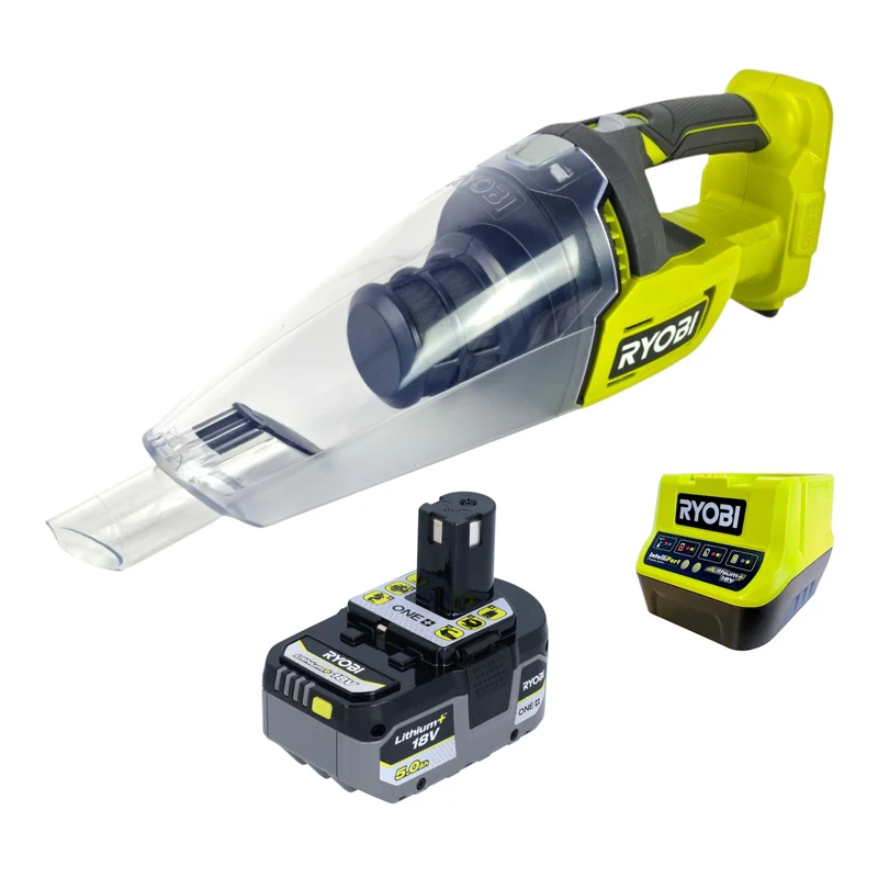 Aspirateur à main sans fil RYOBI RHV18-0 18 V 600 ml + 1 batterie 5,0 Ah + chargeur