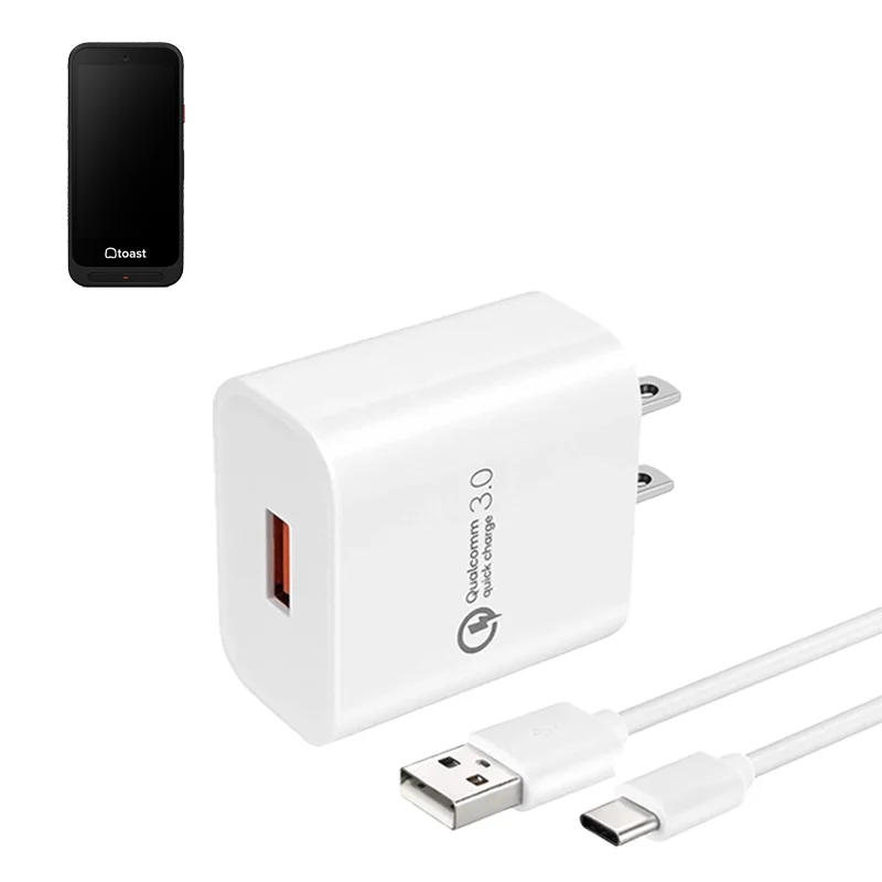 Chargeur mural avec câble USB-C pour terminal de point de vente portable Toast