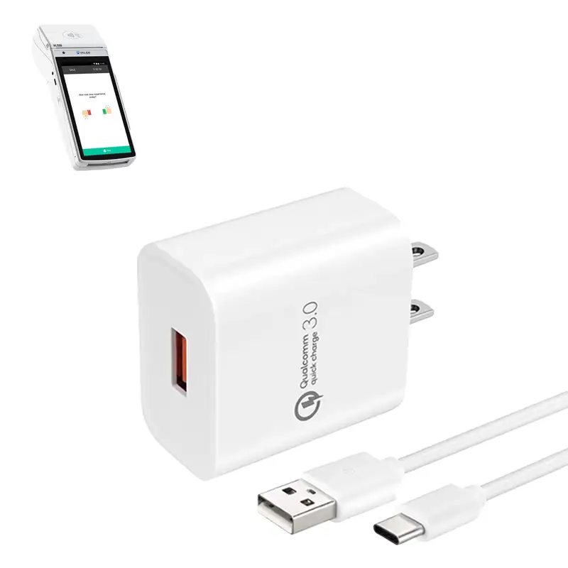 Chargeur mural et câble USB-C pour terminal POS Valor