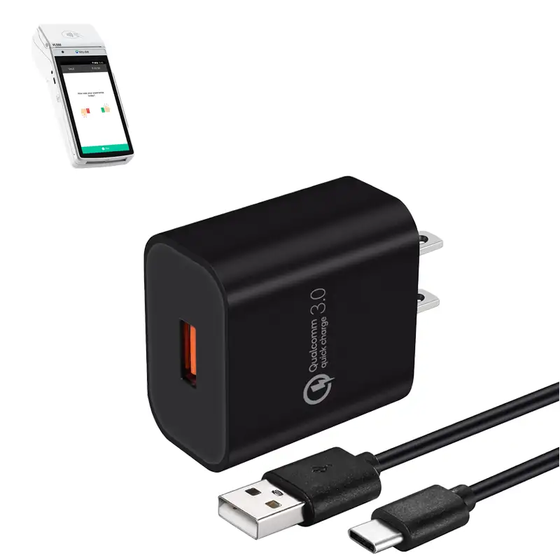 Chargeur mural et câble USB-C pour terminal POS Valor