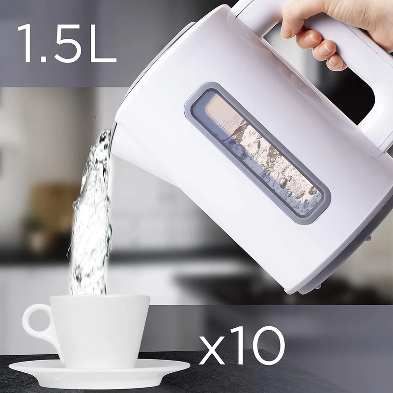 Duronic EK30 WE Bouilloire électrique 1,5L de 3000W Choix de la température 40° 60° 80° 100° Maintien au chaud Chauffe rapidement Thé café soluble chocolat chaud