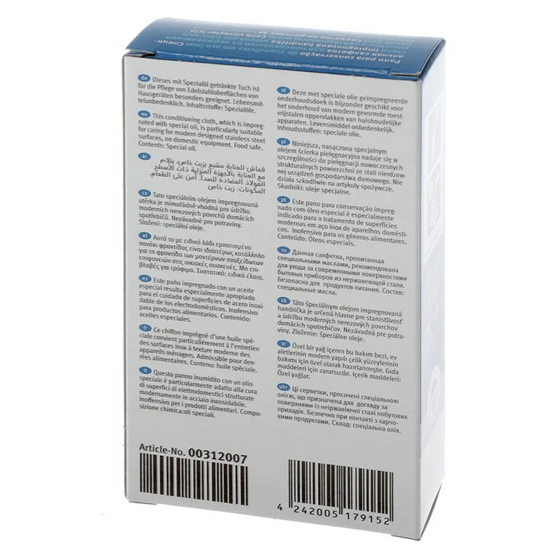 BOSCH SIEMENS - lingettes d’entretien surfaces en acier inoxydable 5 pièces.