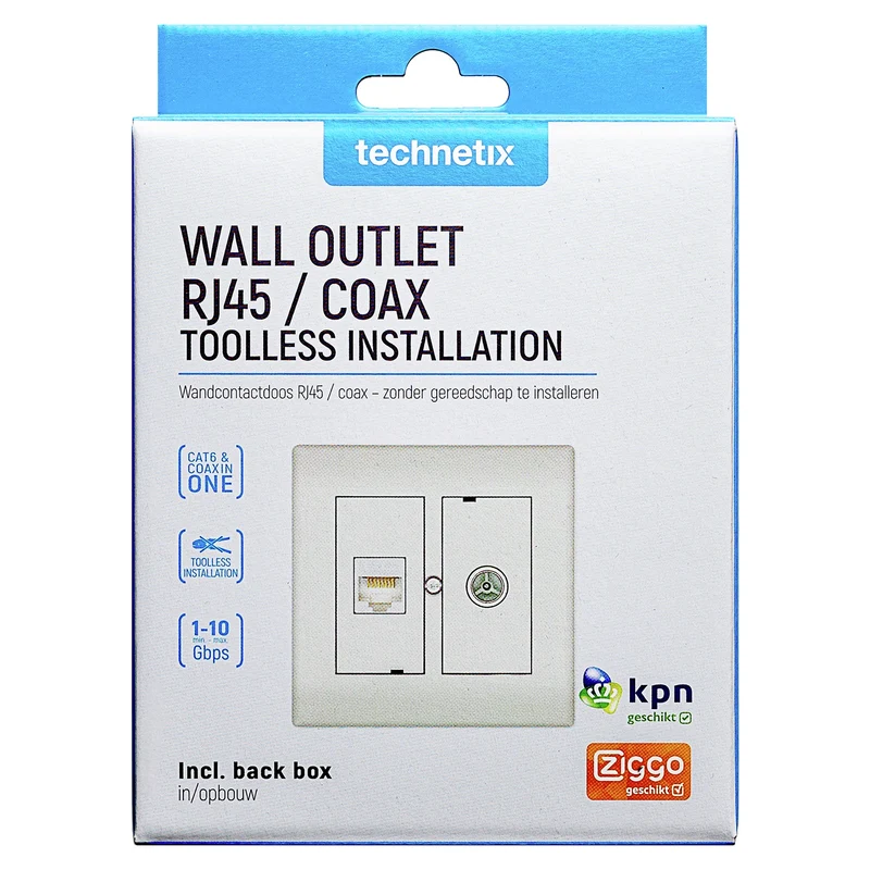 TECHNETIX - RJ45-Prise murale coaxiale - CL50-COMBI