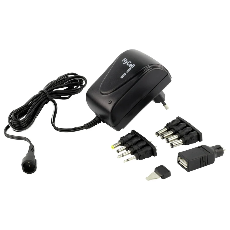 HYCELL - alimentation universelle 18W + 8 embouts et USB-A(F) - HCPS1500