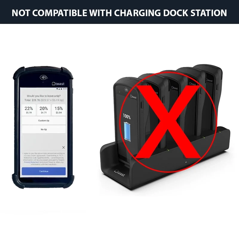Housse en silicone pour terminal POS portable Toast Go 2