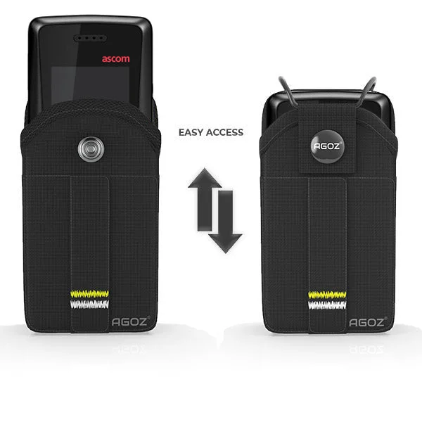Étui pour combiné DECT Ascom avec fermeture à pression et clip ceinture