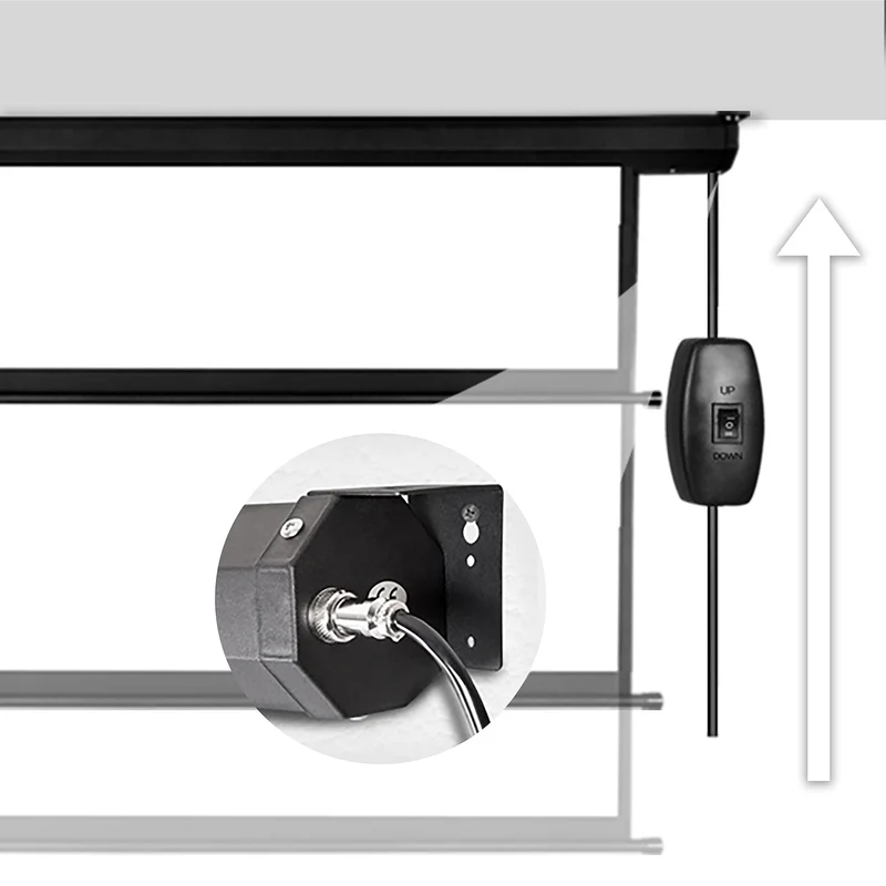 Duronic EPS70 /43 Ecran de Projection électrique 70 Pouces 4:3/142 x 107 cm - Fixation Mur ou Plafond - 4K Full HD 3D