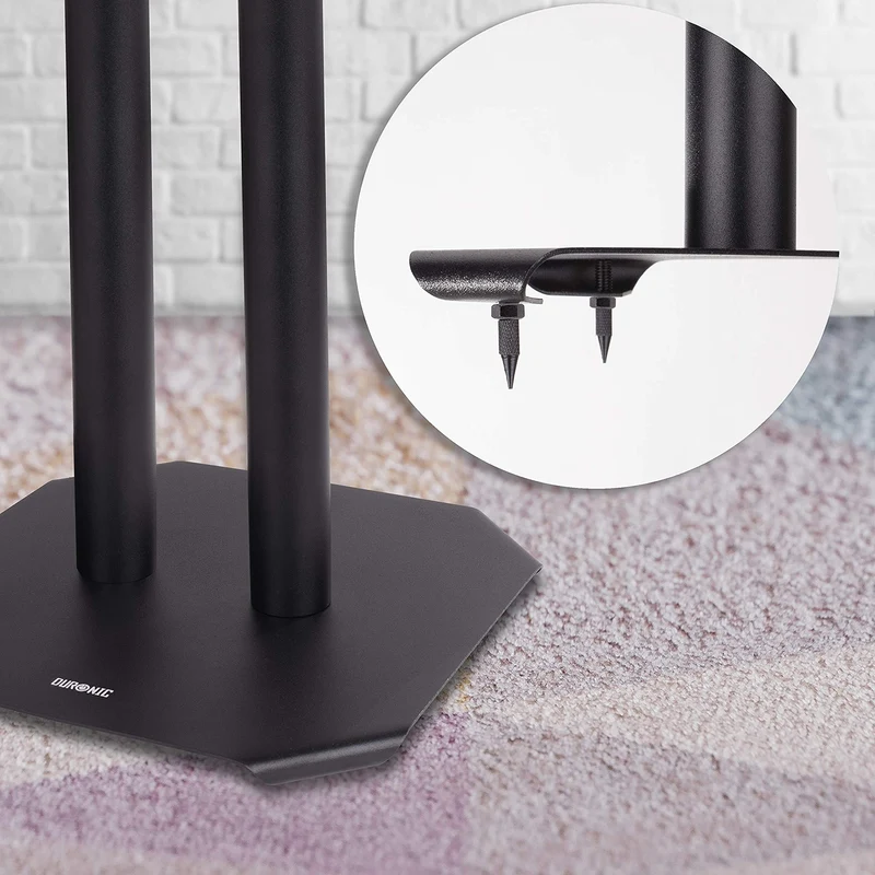 Duronic SPS1022 /60 Paire de Pieds d'Enceintes - 60 cm de Hauteur - Lestable avec du Sable - Cônes pour réduire Vibrations - Compatibilité Universelle Haut-parleurs Hi-FI/Stéréo/Home Cinema 5.1 - Set de 2