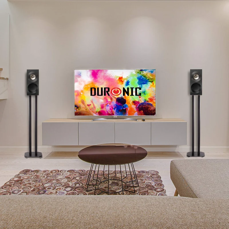 Duronic SPS1022 /60 Paire de Pieds d'Enceintes - 60 cm de Hauteur - Lestable avec du Sable - Cônes pour réduire Vibrations - Compatibilité Universelle Haut-parleurs Hi-FI/Stéréo/Home Cinema 5.1 - Set de 2