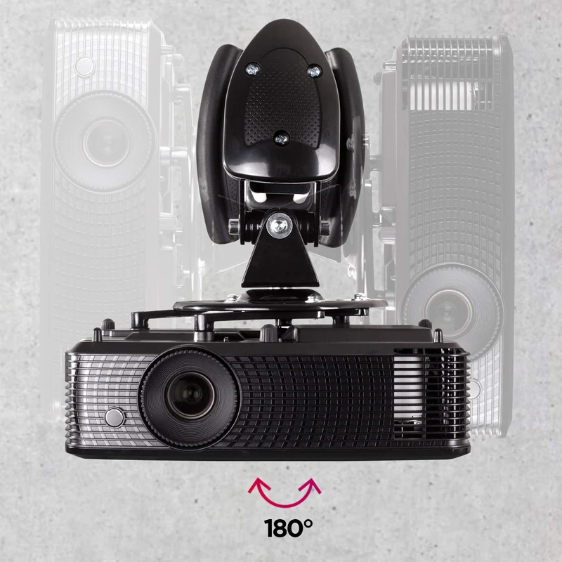 Duronic PB10XM Support pour Vidéoprojecteur Plafond et Mural Haute-résistance Rotatif 360° Inclinable 15° Pivotant 180° Charge maximale de 15 kg avec Bras Prolongateur