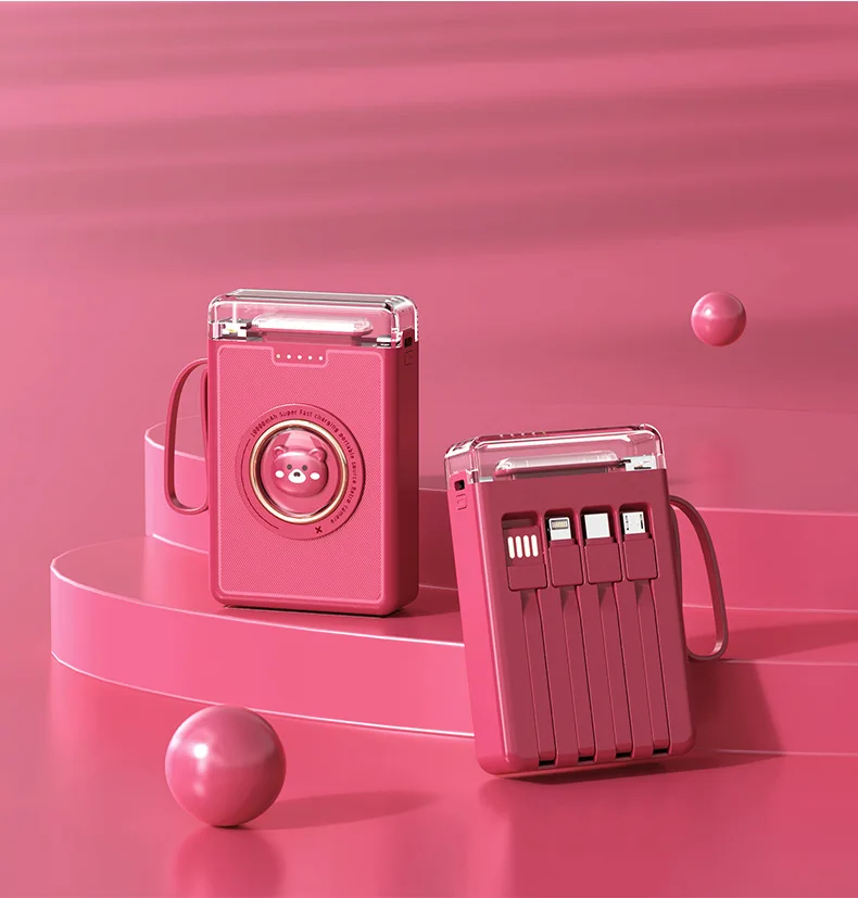 Mini Cute Built-in Cable LED Powerbank