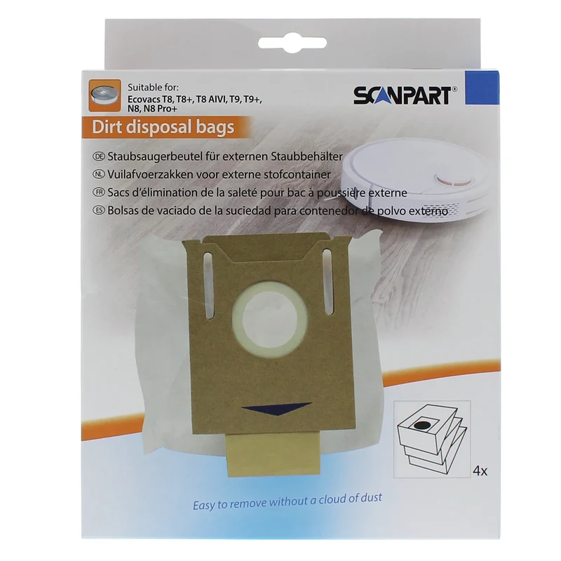 SCANPART - Ecovacs Deebot sacs broyeurs à déchets 4 pièces.