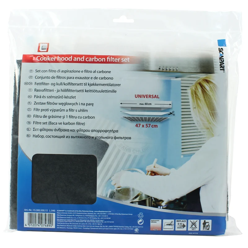 SCANPART - hotte extractrice à réglage et filtres à charbon 47x57cm - L046