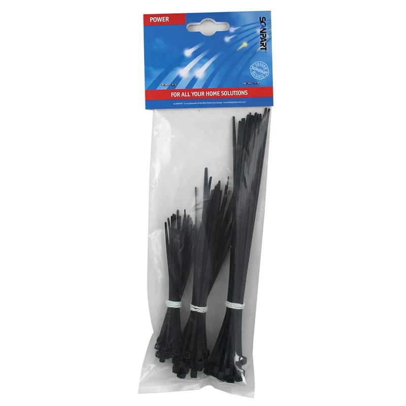 SCANPART - colliers de serrage 200 mm refermables, 75 pièces