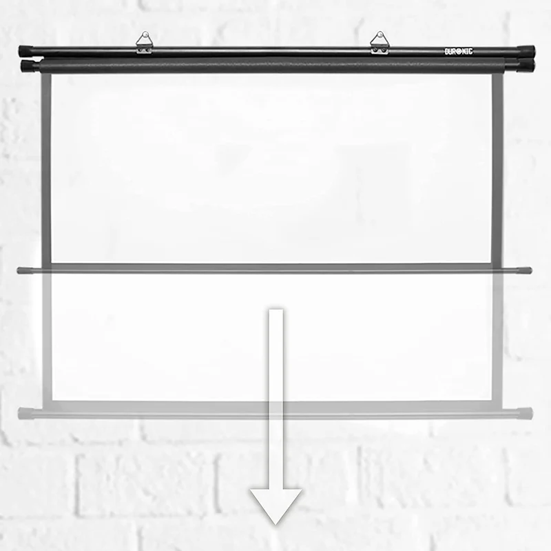 Duronic BPS40 /43 Ecran de Projection avec Barres et Crochets pour vidéoprojecteur - Toile de 40 Pouces ou 102 cm (81 x 61 cm)