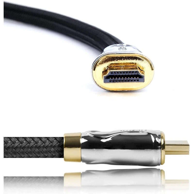 Duronic HDC04 / 1,5 m Câble HDMI dernière génération 2.0 | 1,5 mètre | Tête en métal et connecteurs en plaqué Or 24K | Permet la Transmission Rapide de Signal 3D 4K 2160p | Ethernet