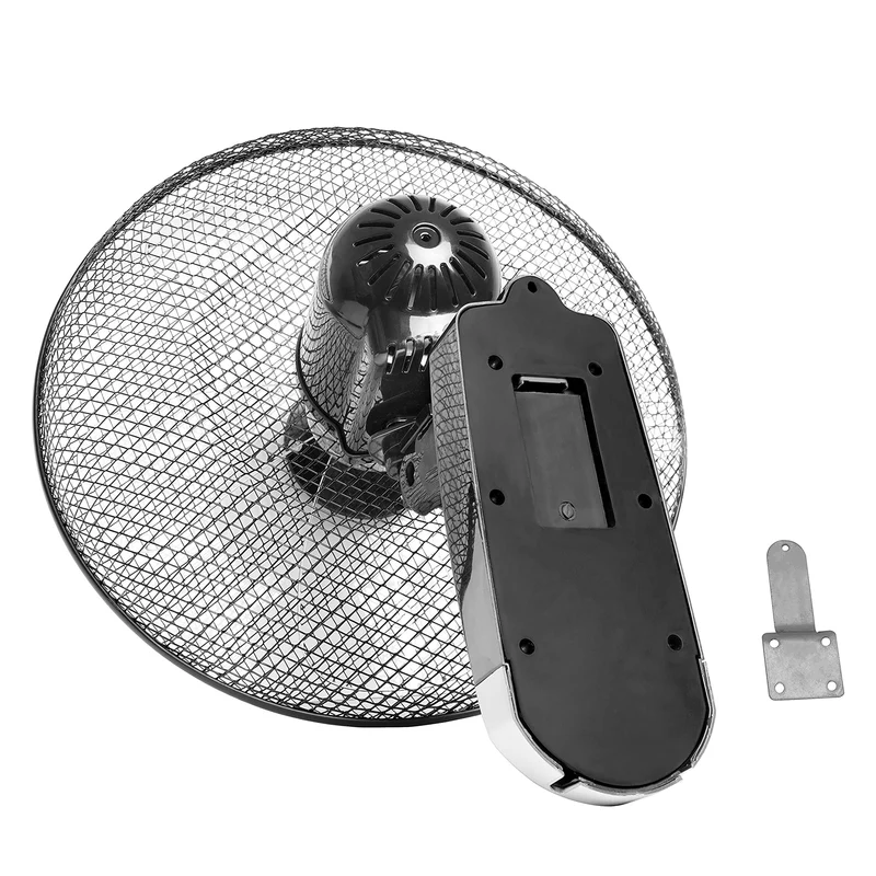 Duronic FN55 BK Ventilateur mural 60W 5 Pâles de 40cm Tête oscillante avec minuteur 3 Vitesses Télécommande Moteur puissant et silencieux Support mural coulissant démontable à la volée