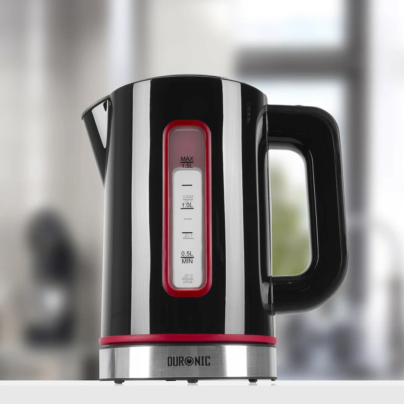 Duronic EK30 BK Bouilloire électrique 1,5L de 3000W Choix de la température 40° 60° 80° 100° Maintien au chaud Chauffe rapidement Thé café soluble chocolat chaud