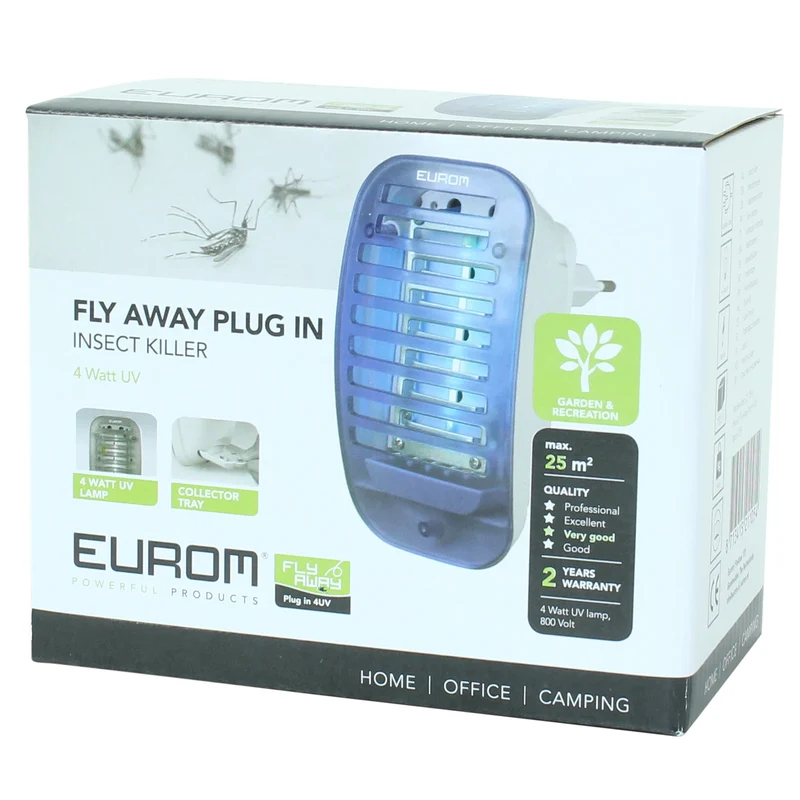 EUROM - lampe anti-insectes rechargeable 4W 800V - FlyAway