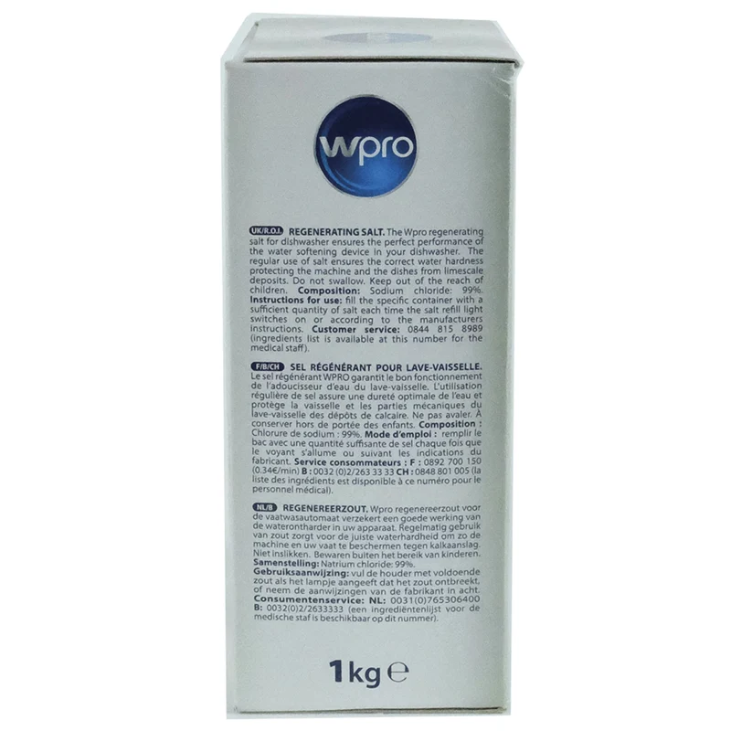 WPRO - lave-vaisselle à sel régénérant 1kg - DWS115