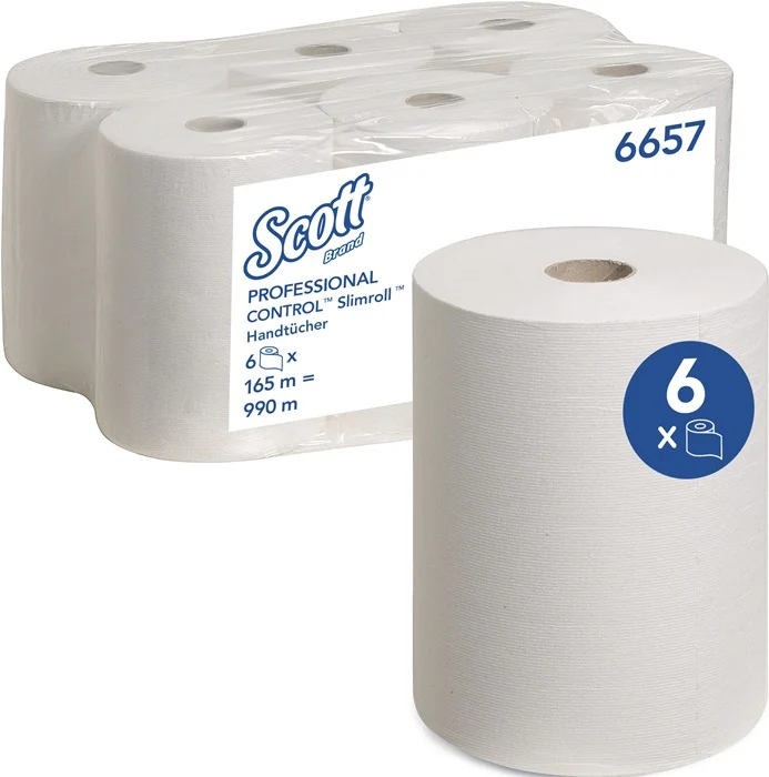 Essuie-mains en rouleau SCOTT 6657 1 couche, non gaufré blanc ( 9000469154 )