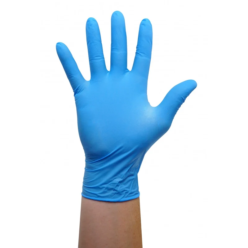 Disposable nitrile gloves - Large - 5 mil - Powder-free - Micro-textured - Robust - Blue - Aurelia 93898 - Box of 100 pairs