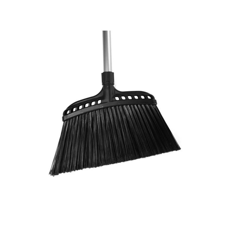 Balai à angle commercial de largeur de nettoyage de 40,6 cm (16") manche métallique de 122 cm (48") - noir
