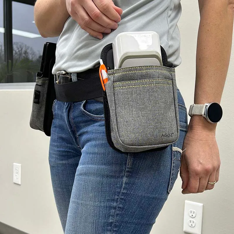 Ceinture ventrale à double poche pour terminaux portables POS