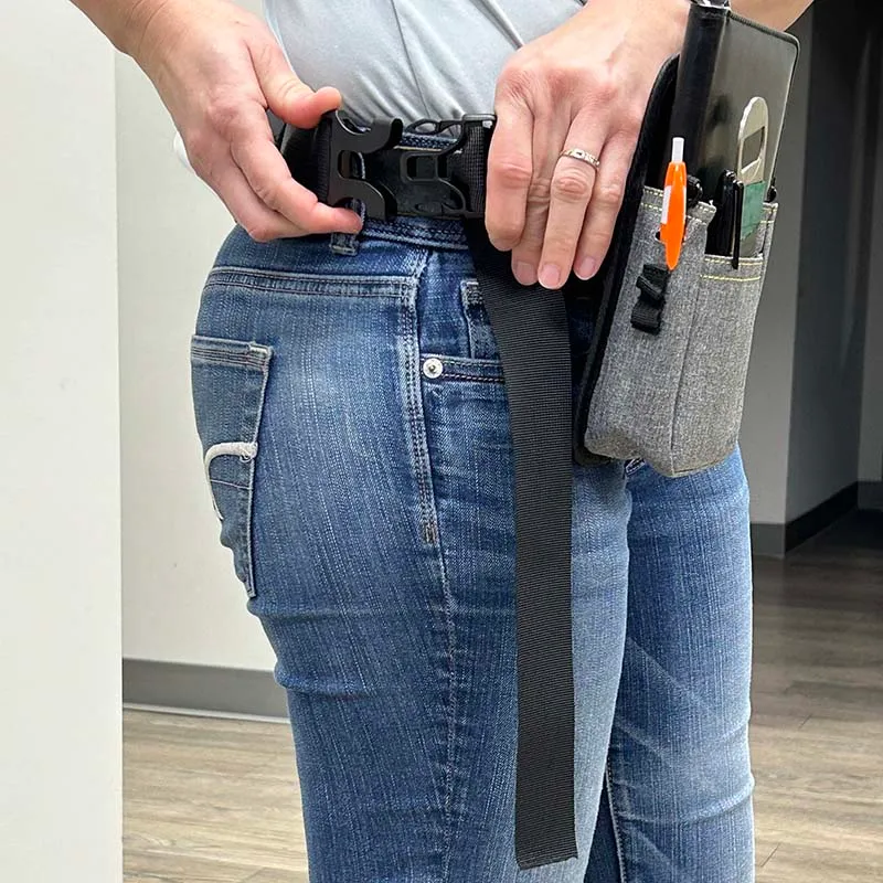 Ceinture ventrale à double poche pour terminaux portables POS