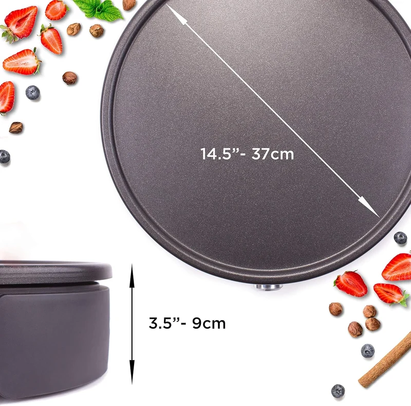 Duronic PM152 Crêpière électrique de 1500W 37 cm Plaque de cuisson antiadhésive et démontable Accessoires inclus Température ajustable Crêpes sucrées galettes salées et omelettes