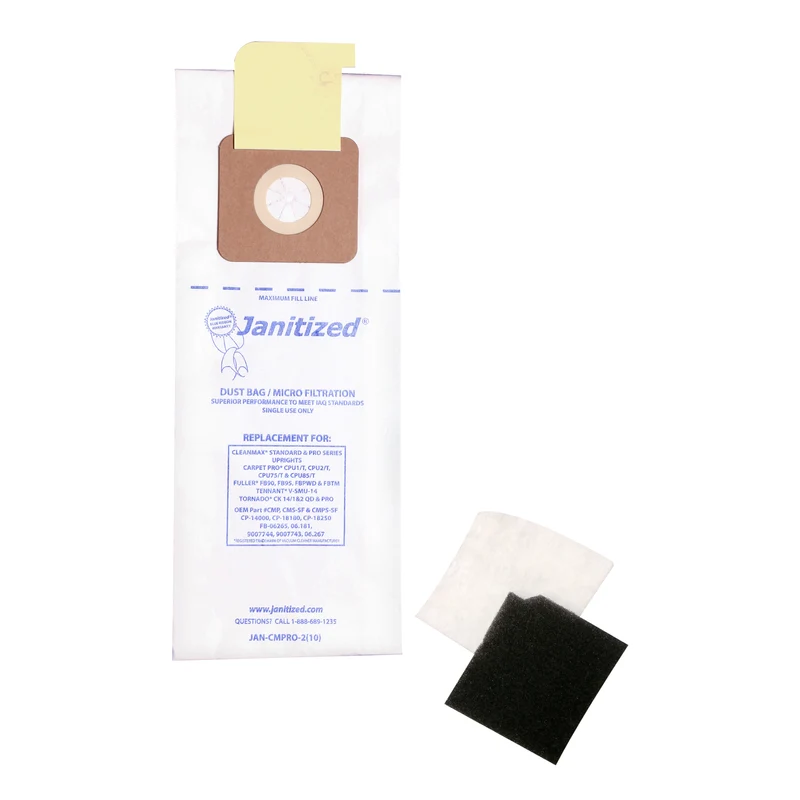 Janitized Paper Bag Cleanmax Standard and Pro-Series Micro Filter