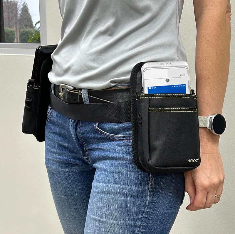 Ceinture de taille à double poche pour PAX terminal de point de vente portable