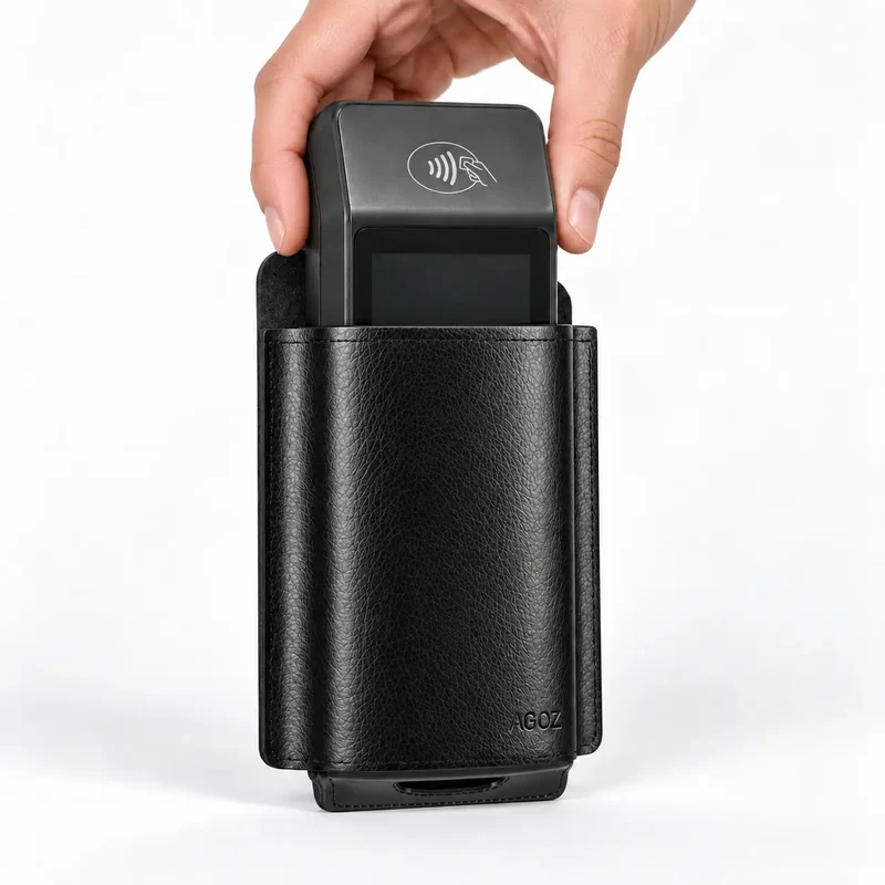 Étui en cuir pour terminal de paiement mobile Adyen avec clip de ceinture