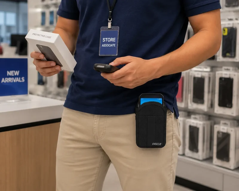 Étui pour ordinateur mobile Almex avec clip ceinture pour équipes logistiques | Agoz