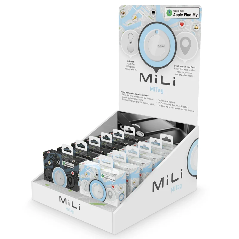 MILI - Afficher les traceurs MiTag BT (6xblack+6xwhite)