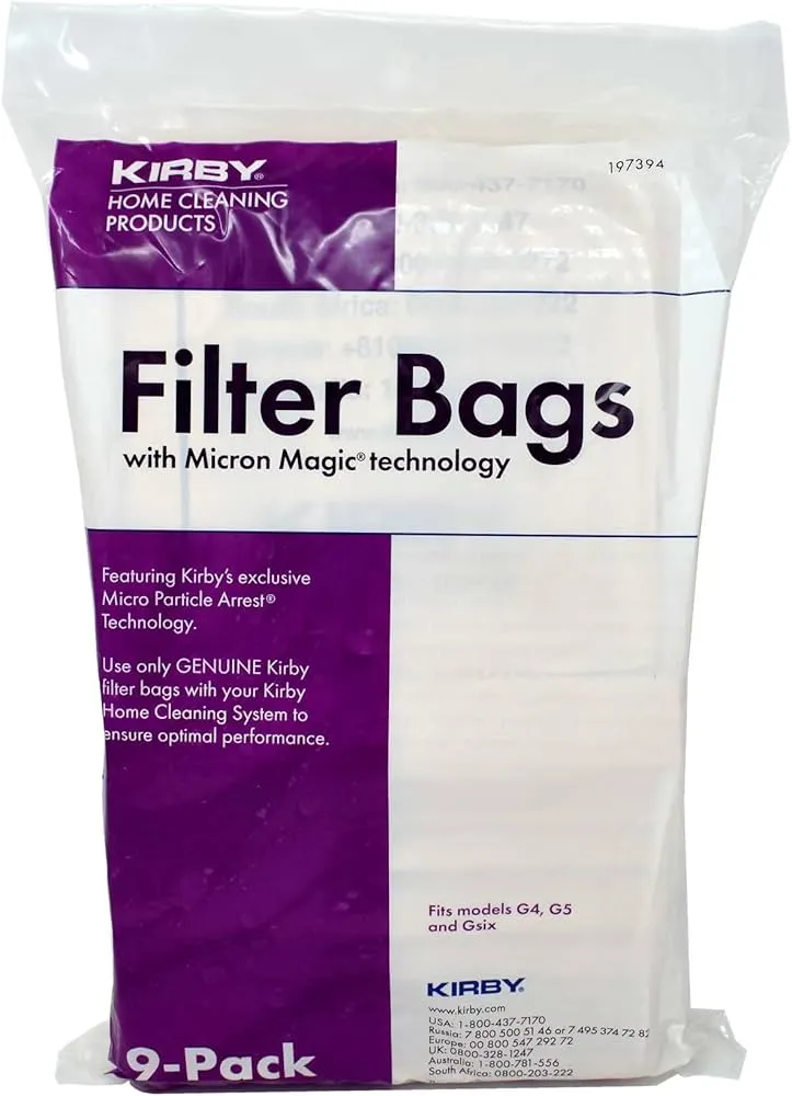 Kirby original bags G4, G5 and Gsix pack of 3